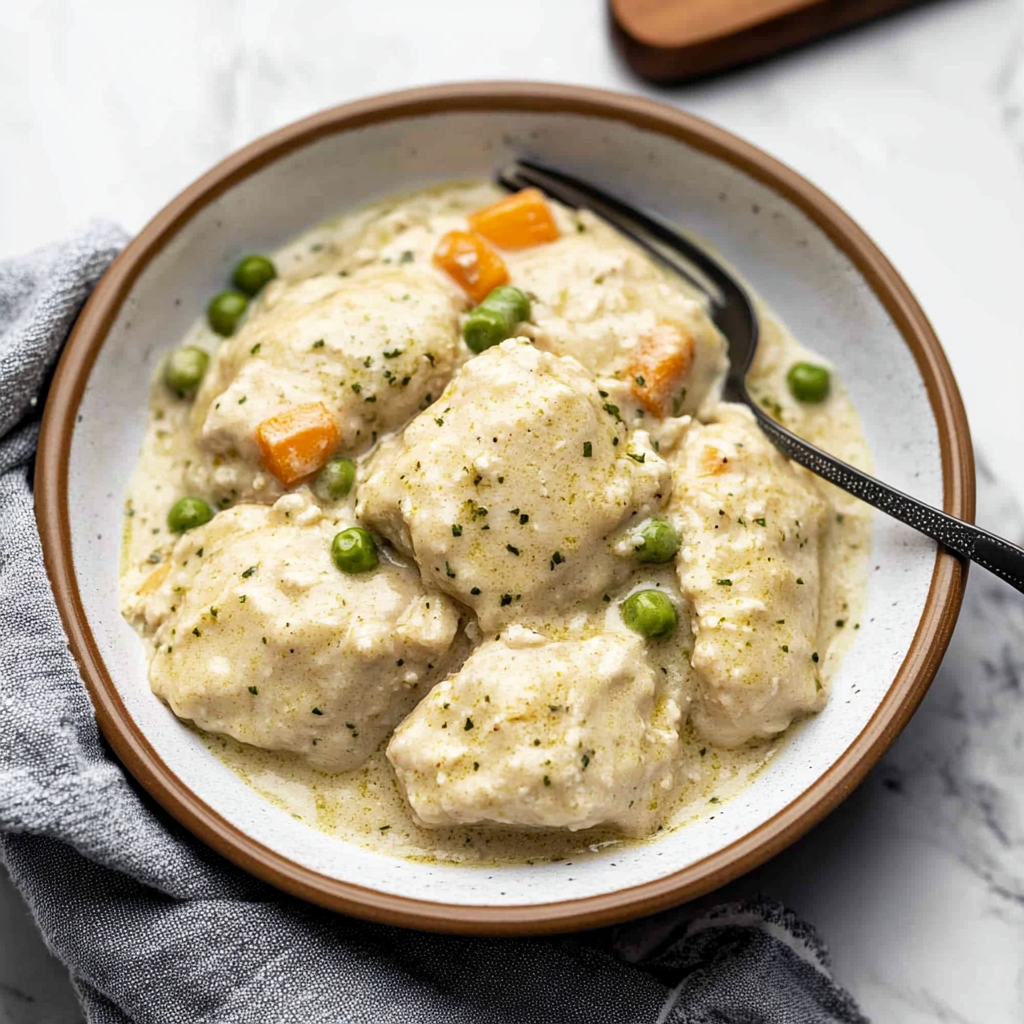 Recipe preparation for Slow Cooker Chicken and Dumplings Recipe
