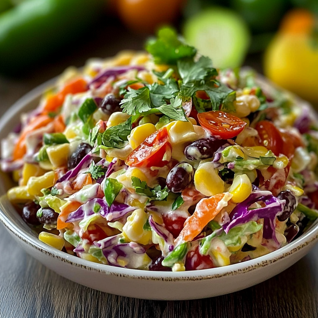 Recipe preparation for Zesty Mexican Corn Coleslaw