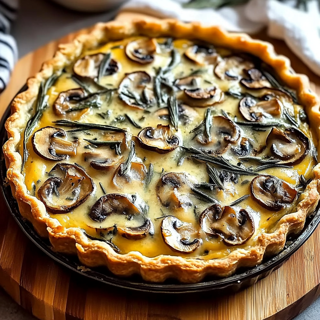 Recipe preparation for Savory Pumpkin Sage & Mushroom Tart