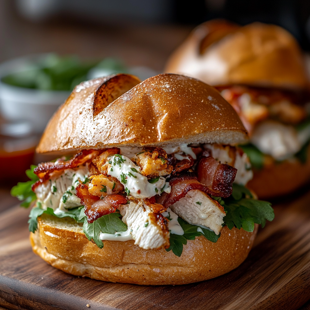 Recipe preparation for Chopped Chicken Bacon Ranch Sandwich Recipe