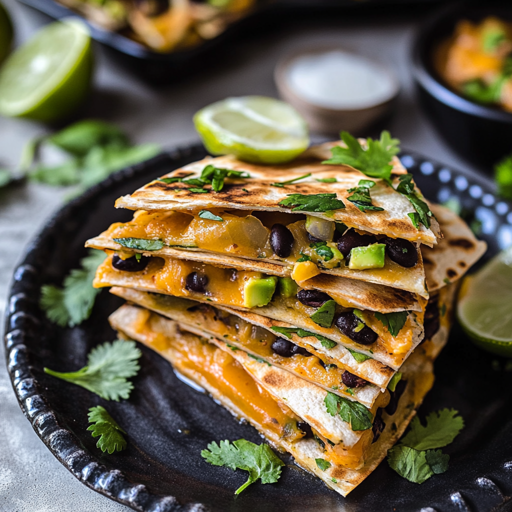 Recipe preparation for Easy Vegan Quesadillas