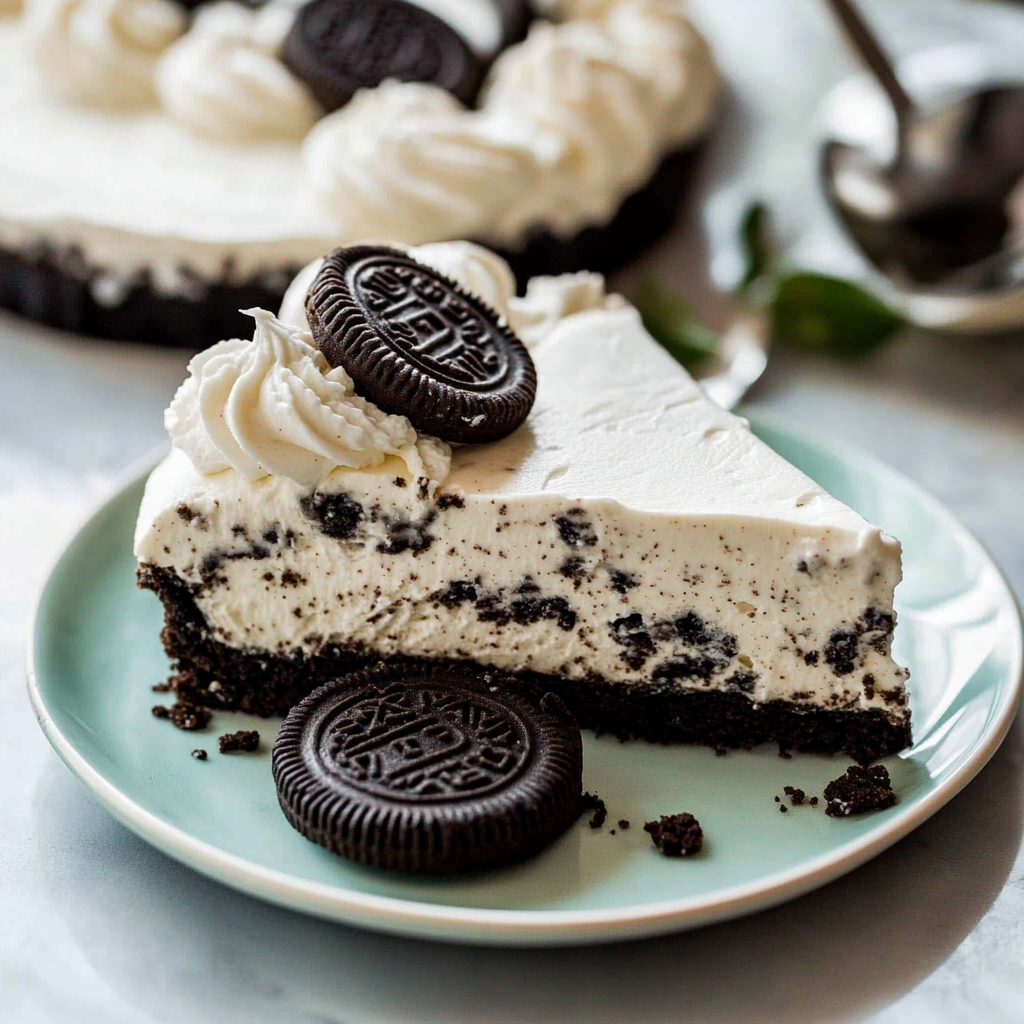 Recipe preparation for Cookies & Cream Pie (Oreo)