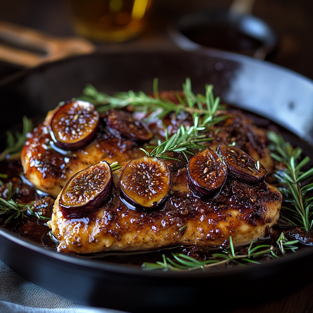 Recipe preparation for Mastering Balsamic Fig Glazed Chicken