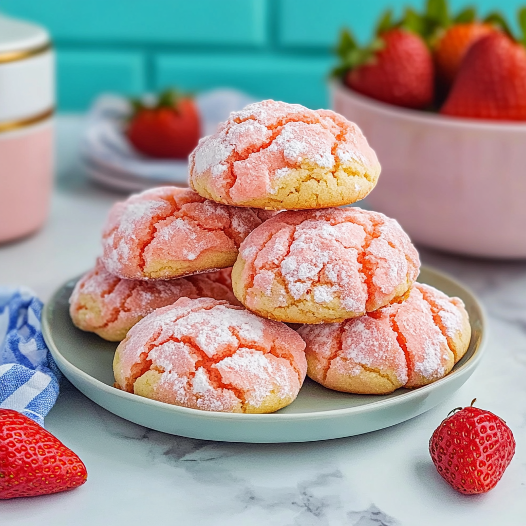 Recipe preparation for Strawberry Cake Mix Cookies