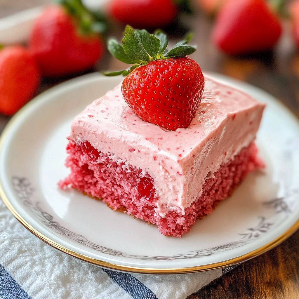 Recipe preparation for Strawberry Sheet Cake