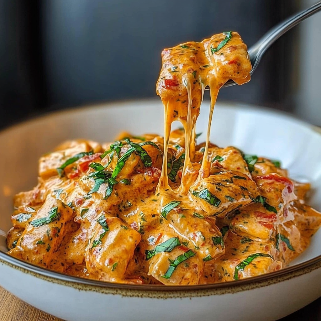 Recipe preparation for Creamy Tomato Garlic Pasta