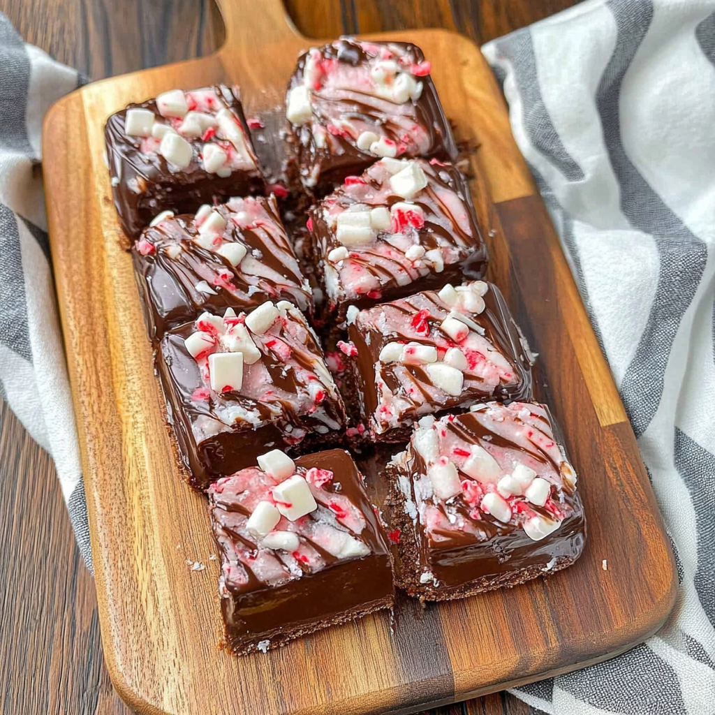 Recipe preparation for Peppermint Marshmallow Fudge