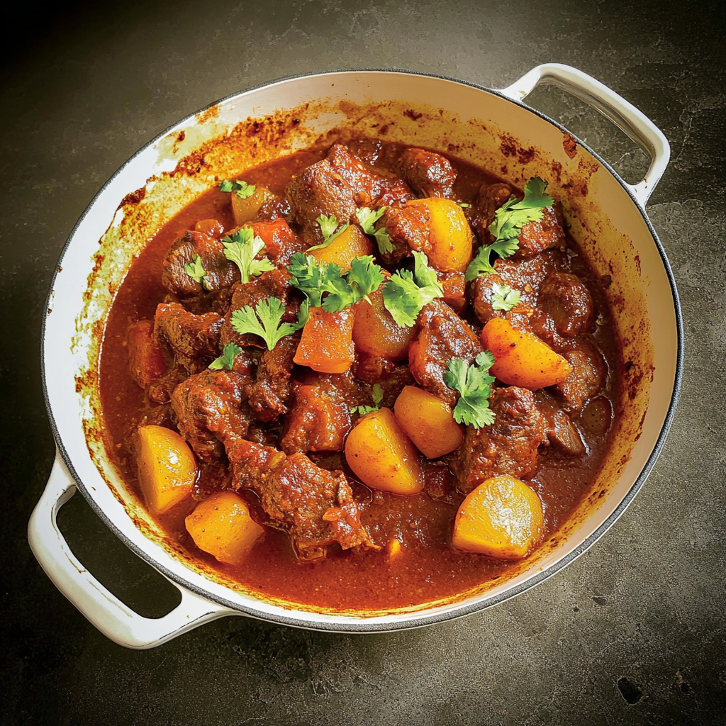 Recipe preparation for Middle Eastern spiced lamb tagine with apricot