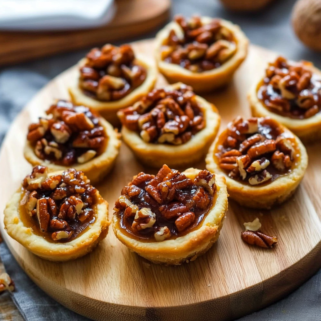 Recipe preparation for Pumpkin-pecan tartlets with maple whip