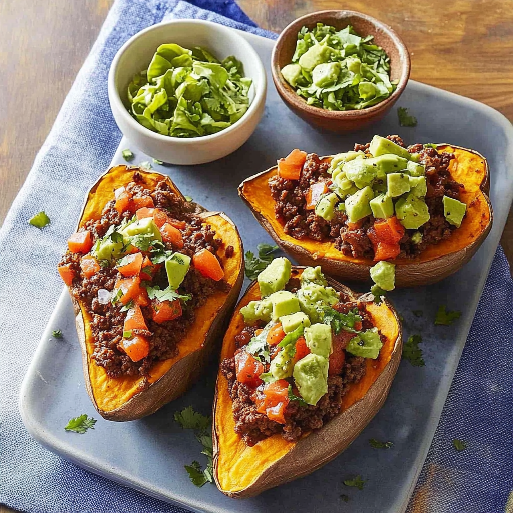 Recipe preparation for Five-Ingredient Taco-Stuffed Sweet Potatoes