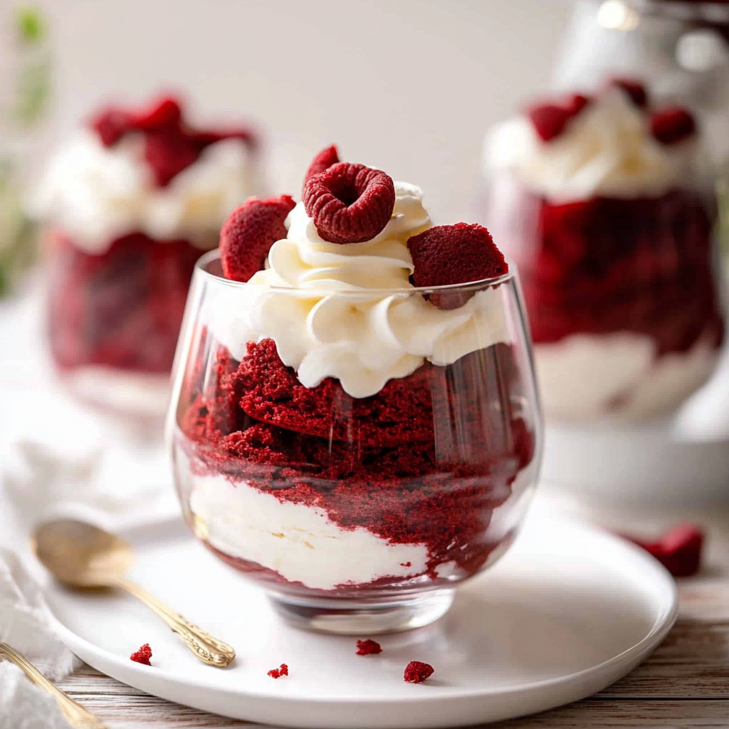Recipe preparation for Red Velvet Trifle