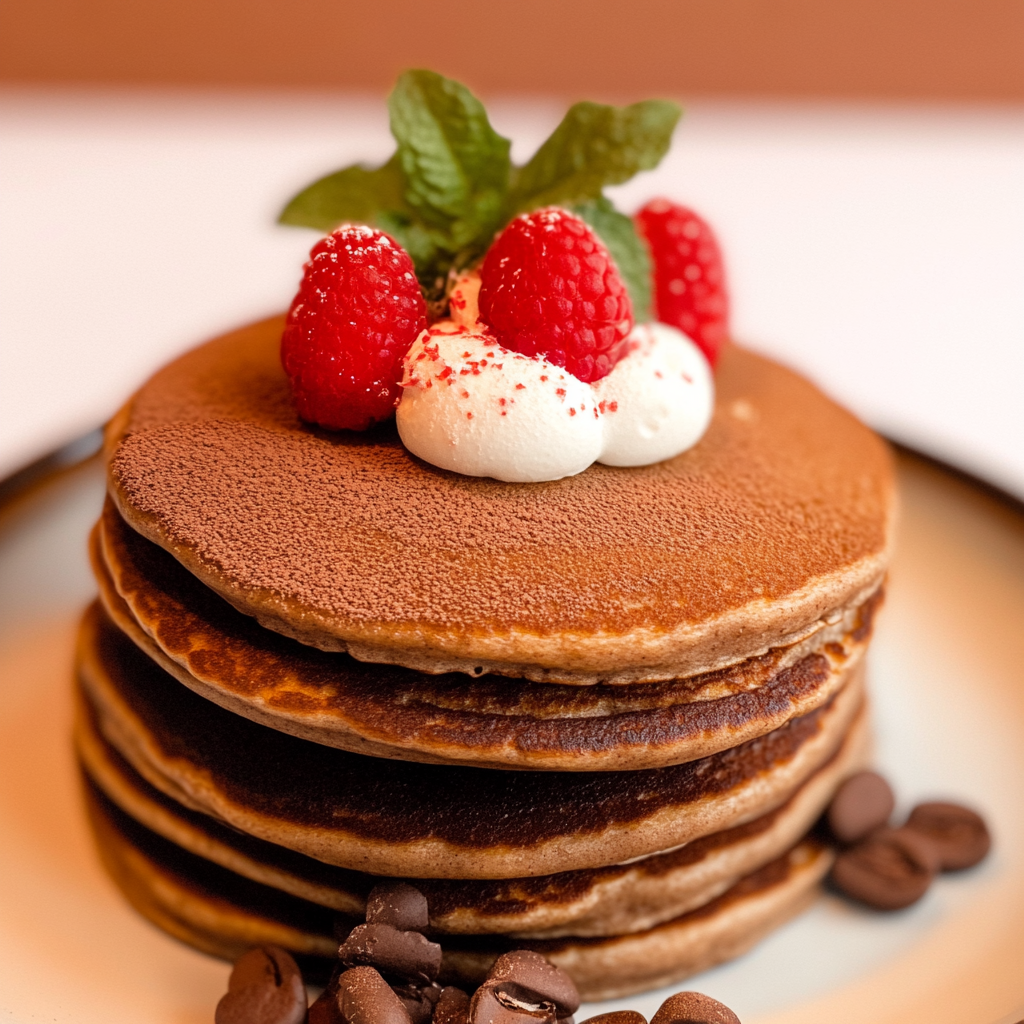 Recipe preparation for Peppermint Mocha Pancake