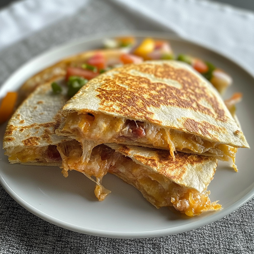 Recipe preparation for Tuna Melt Quesadilla