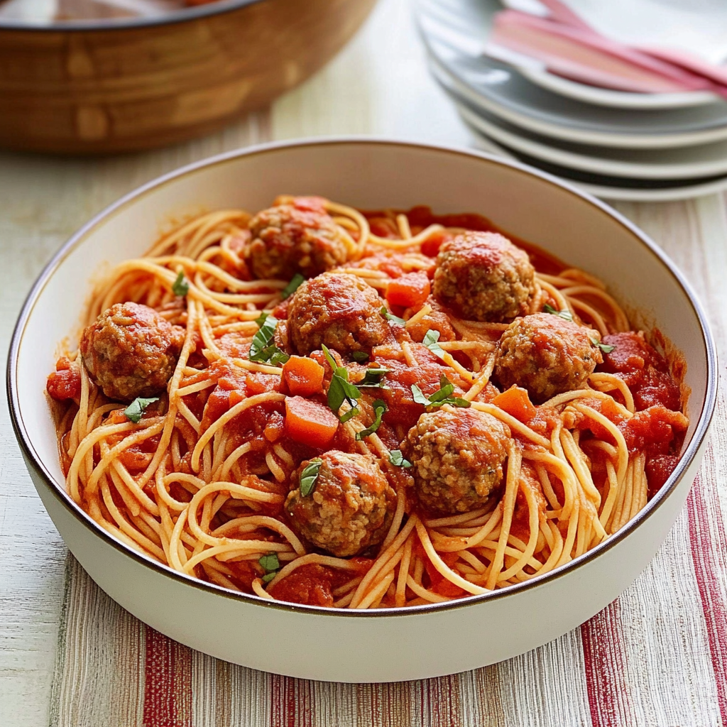 Recipe preparation for Spaghetti with Turkey Meatballs