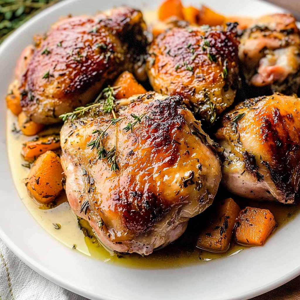 Recipe preparation for Rosemary Butter Turkey Thighs