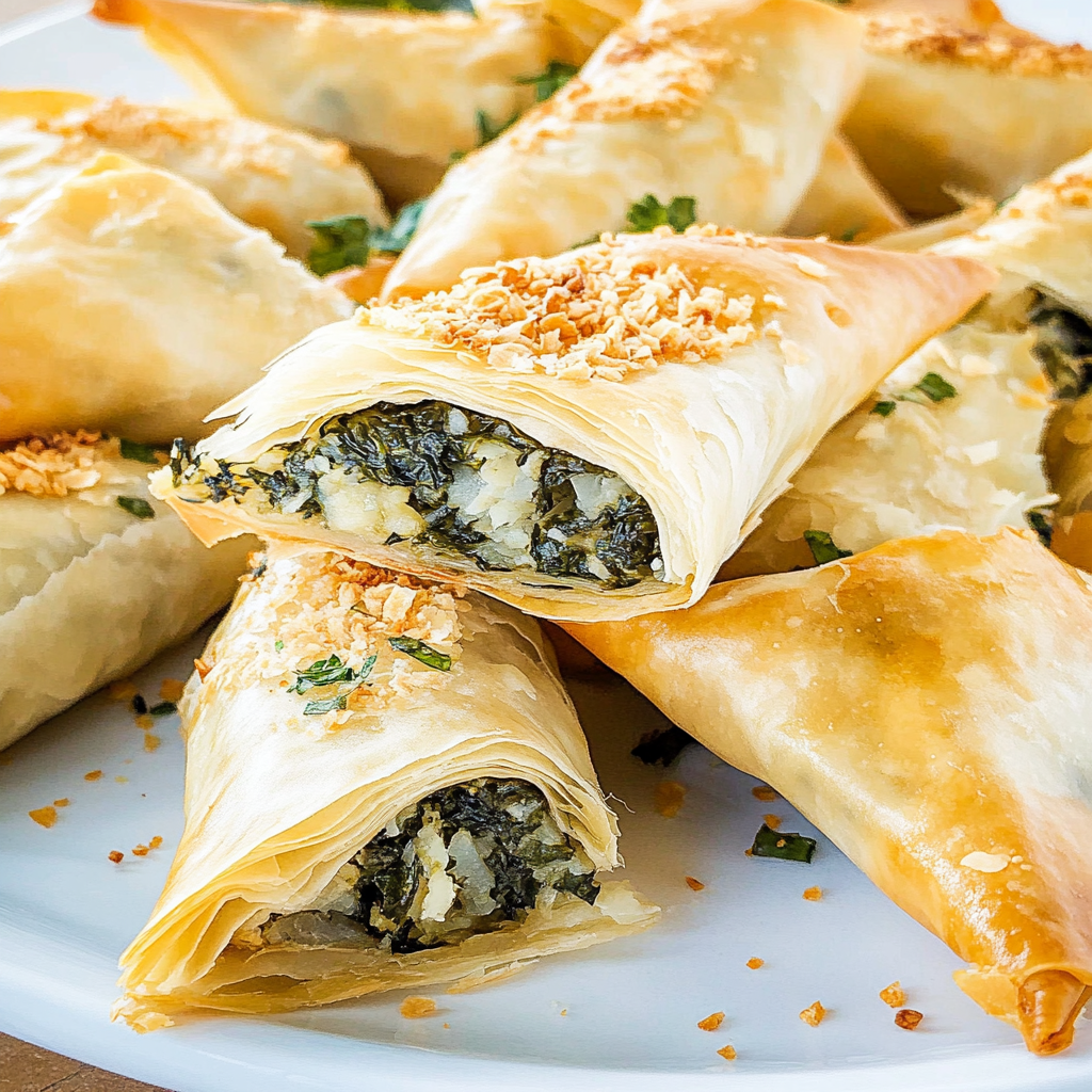 Recipe preparation for Easy Spanakopita Recipe (Greek Spinach Pie)