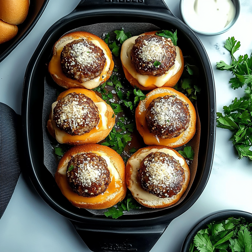 Recipe preparation for Garlic Parmesan Cheeseburger Bombs