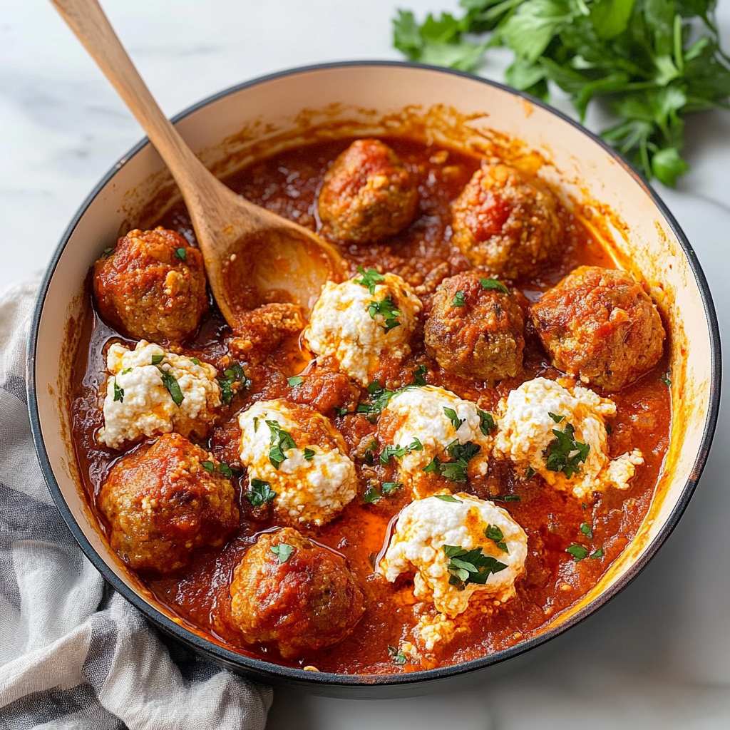 Recipe preparation for ricotta meatballs