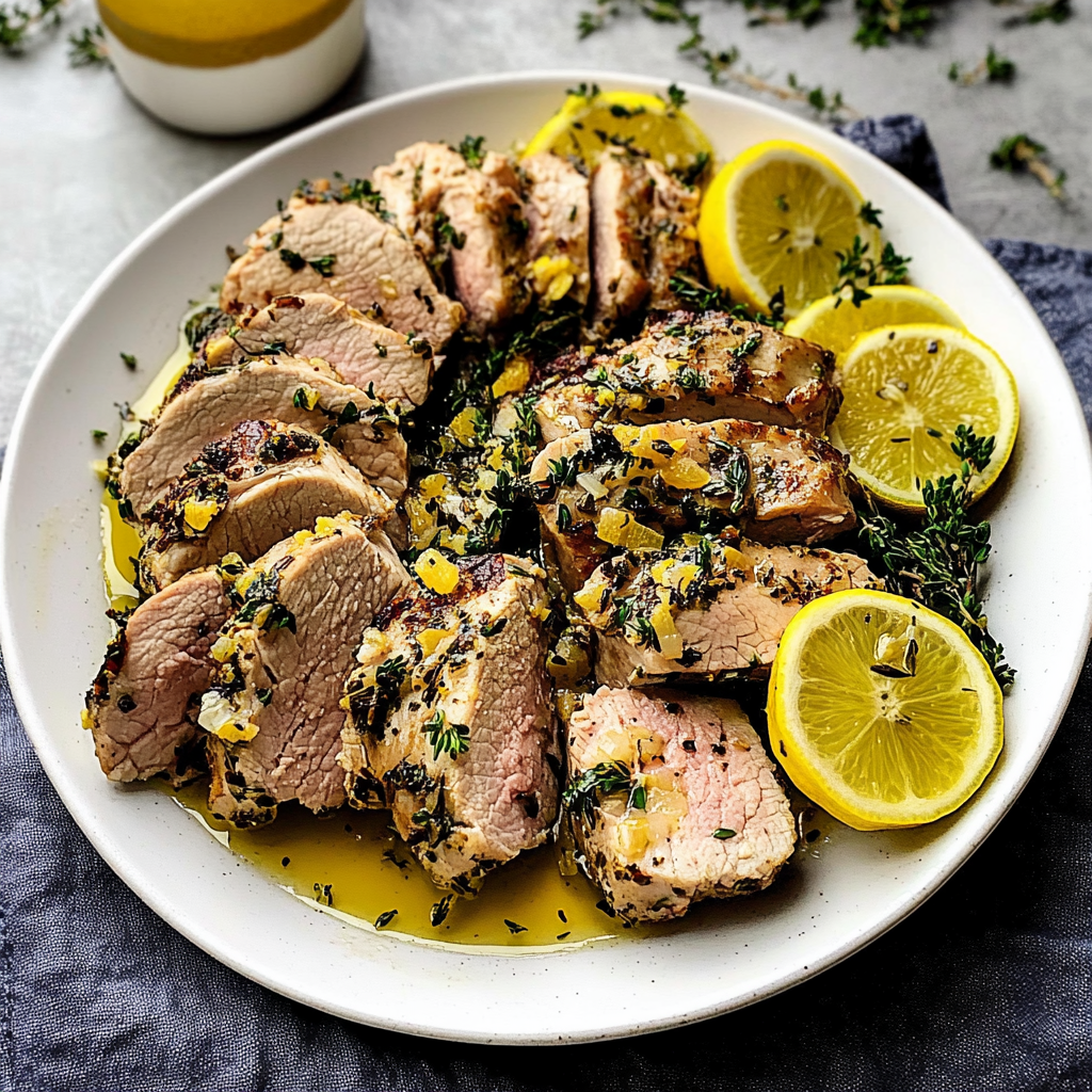 Recipe preparation for Lemon Herb Pork Tenderloin