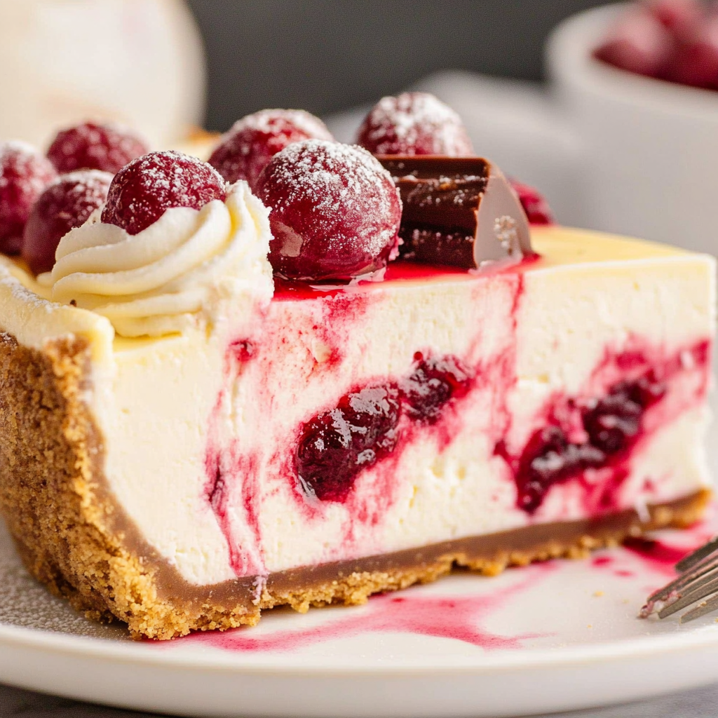 Recipe preparation for Cranberry-White-Chocolate Cheesecake Swirls