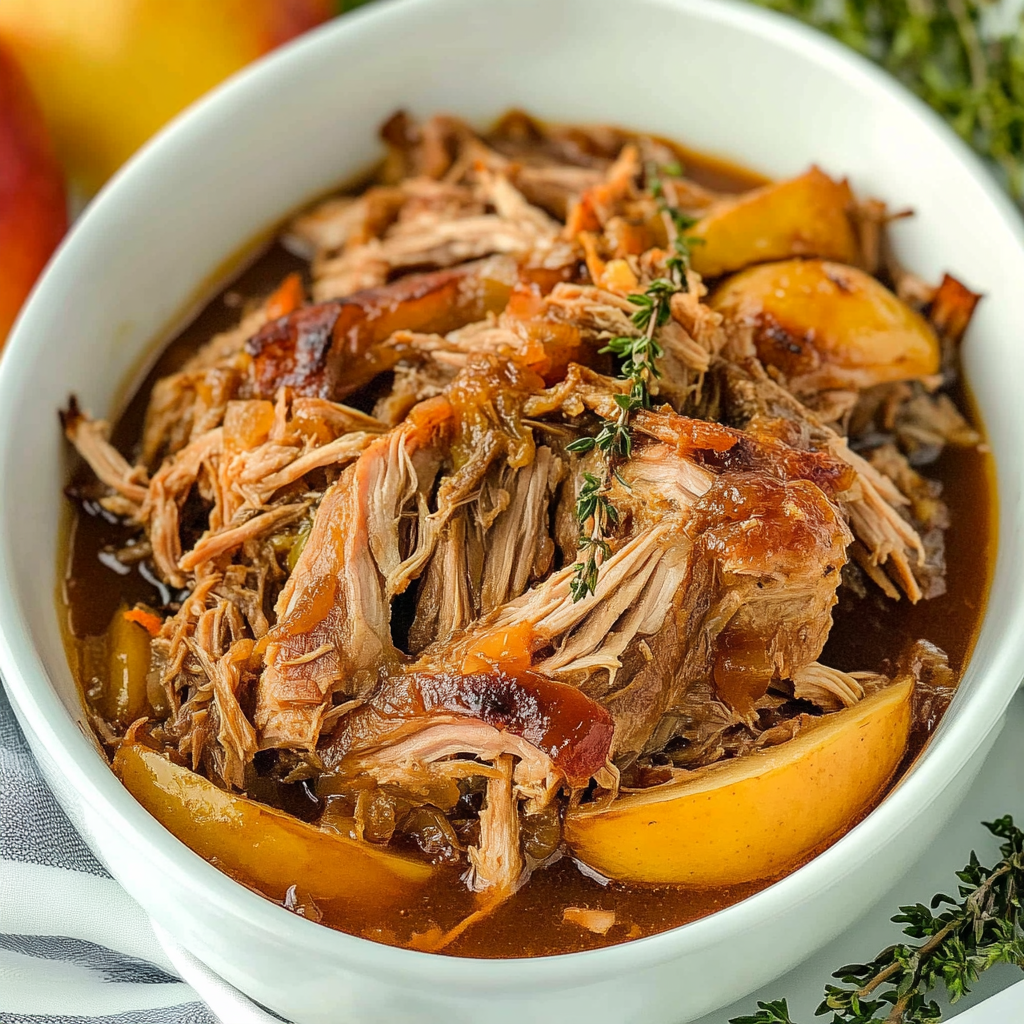 Recipe preparation for Apple Cider Pulled Pork