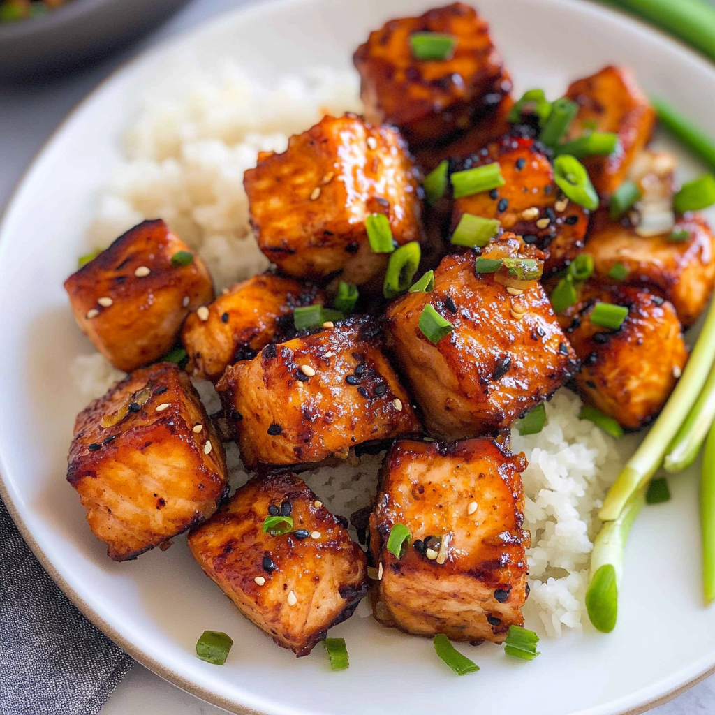 Recipe preparation for Air Fryer Salmon Bites
