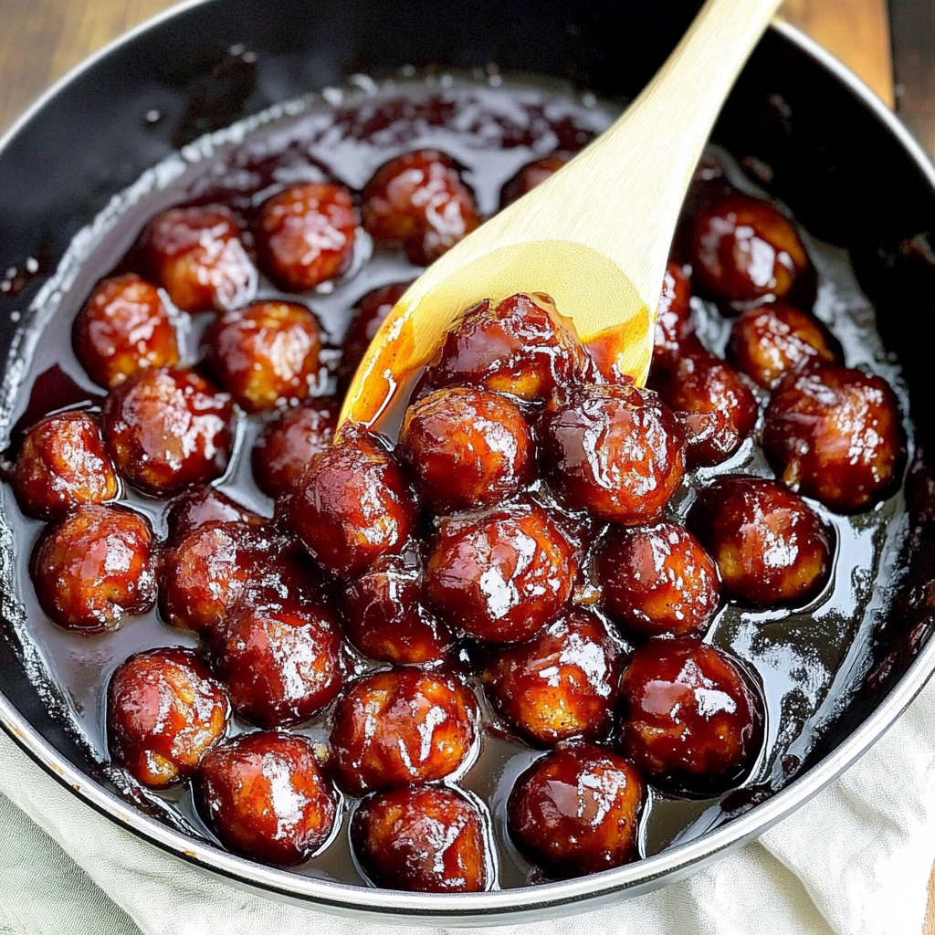 Recipe preparation for Turkey Meatballs in Cranberry BBQ Sauce