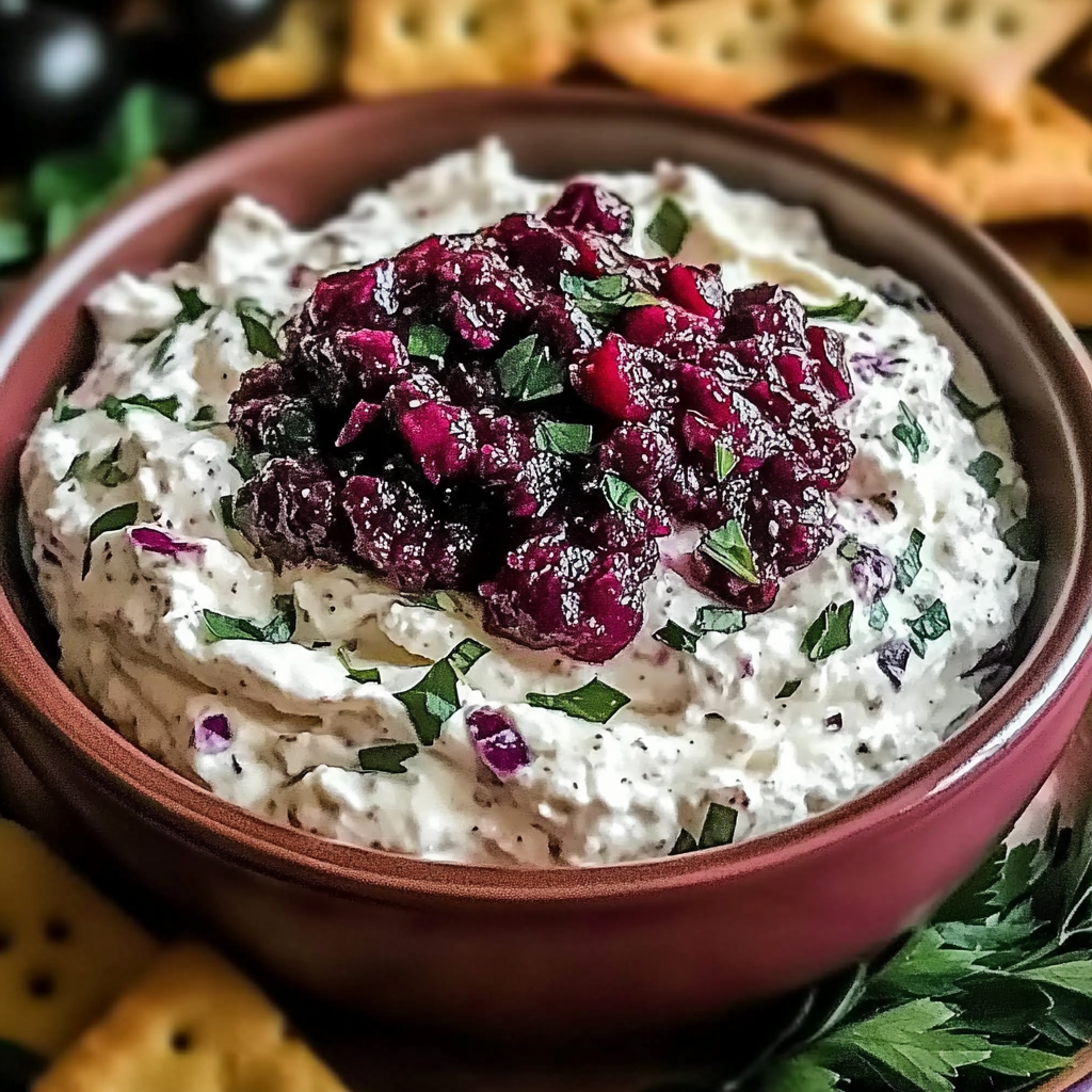 Recipe preparation for Cranberry Whipped Feta Dip