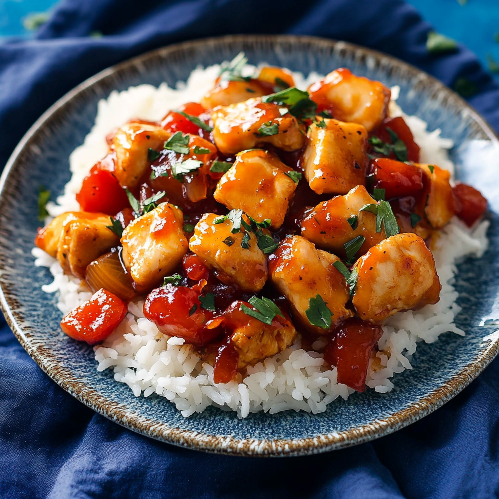Recipe preparation for Hawaiian Chicken Sheet Pan