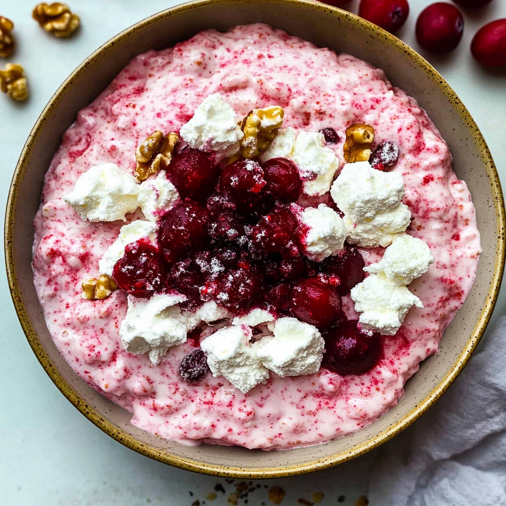 Recipe preparation for Cranberry Cheesecake Fluff