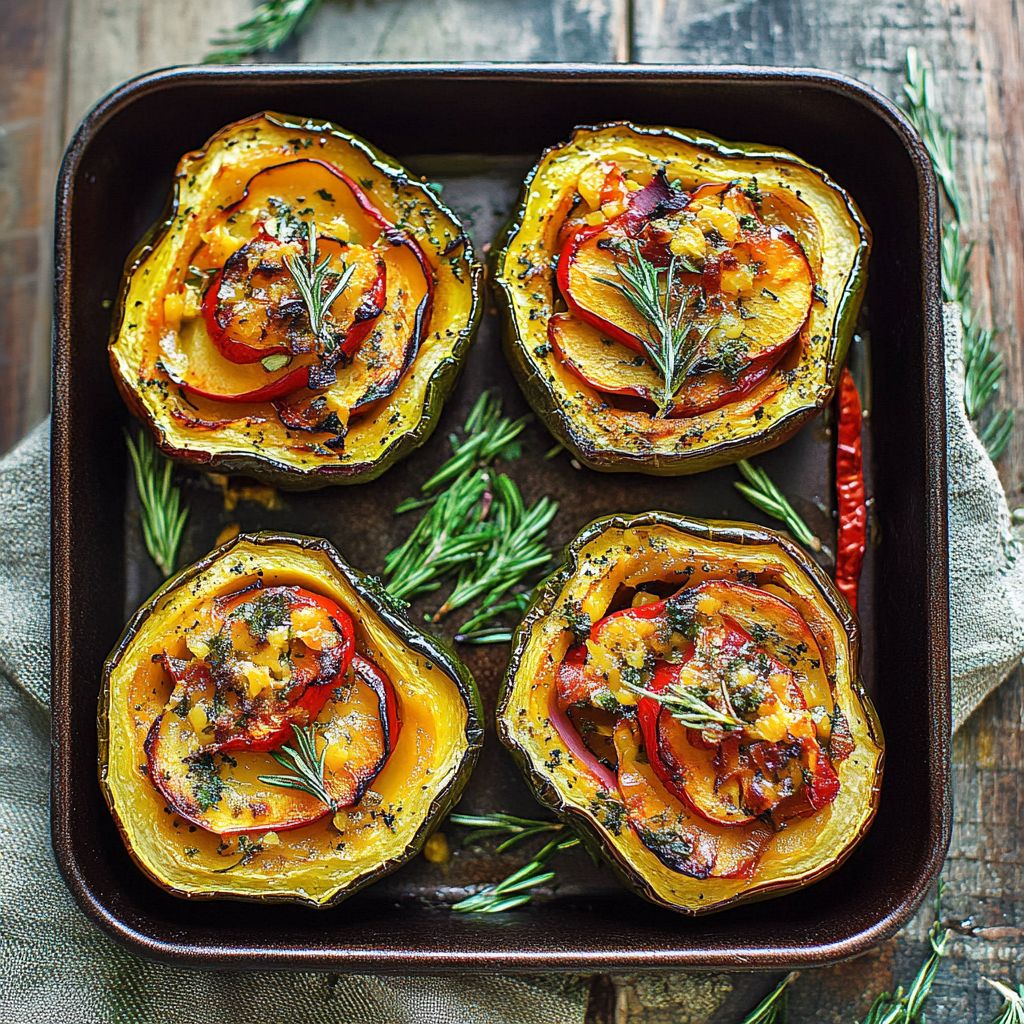 Recipe preparation for Apple Stuffed Acorn Squash