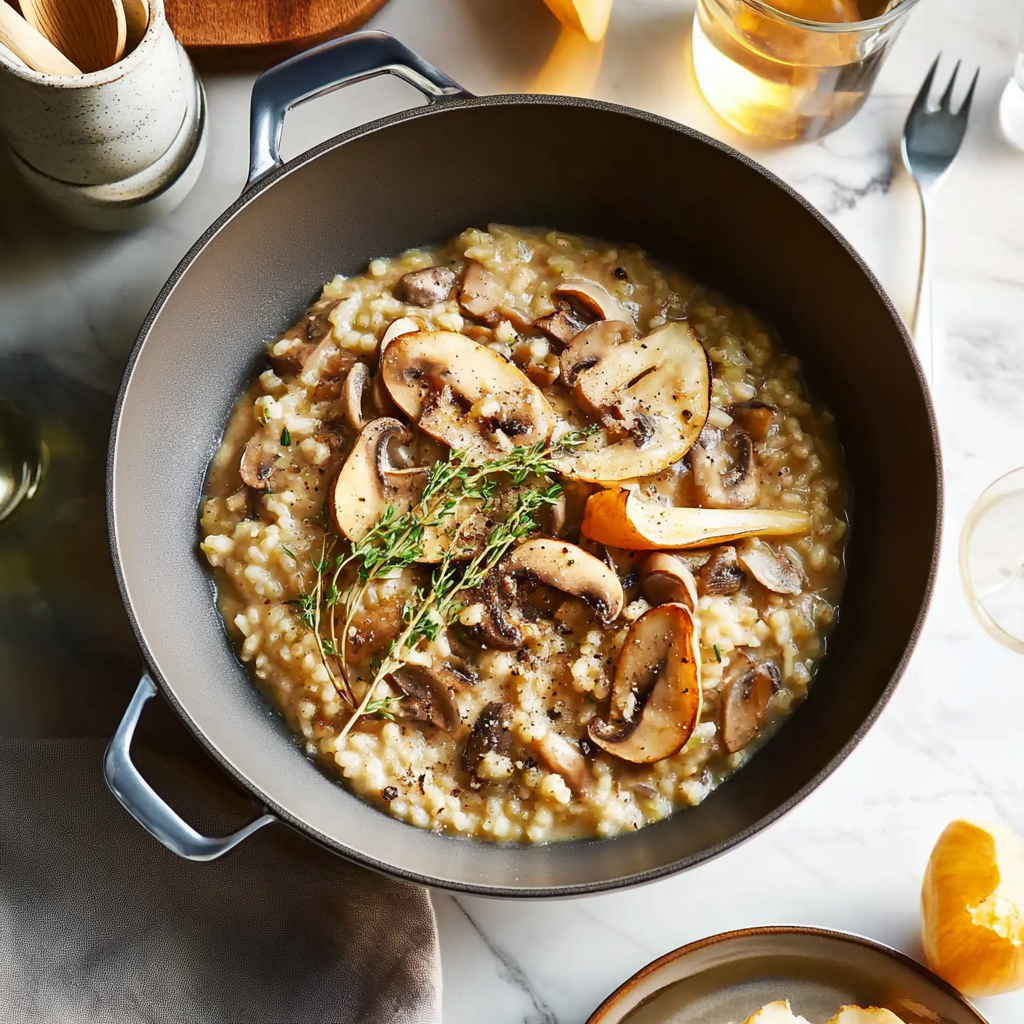Recipe preparation for Mushroom Risotto