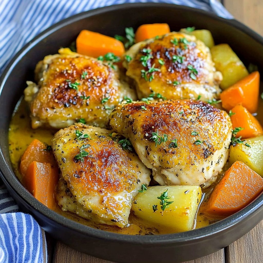 Recipe preparation for Roasted Carrot & Thyme Chicken