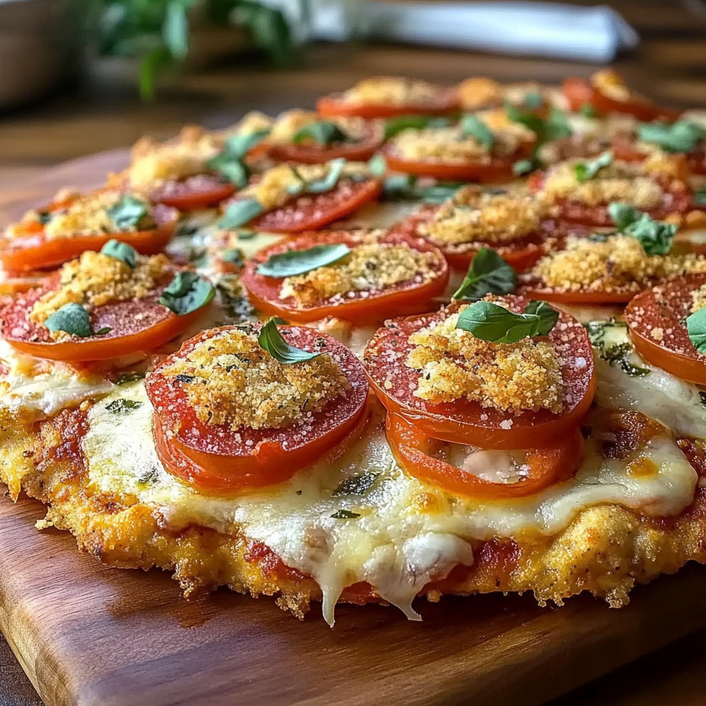 Recipe preparation for Chicken Crust Pizza