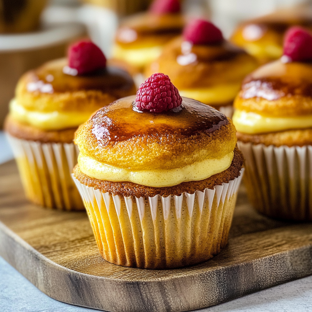 Recipe preparation for Crème Brûlée Cupcakes