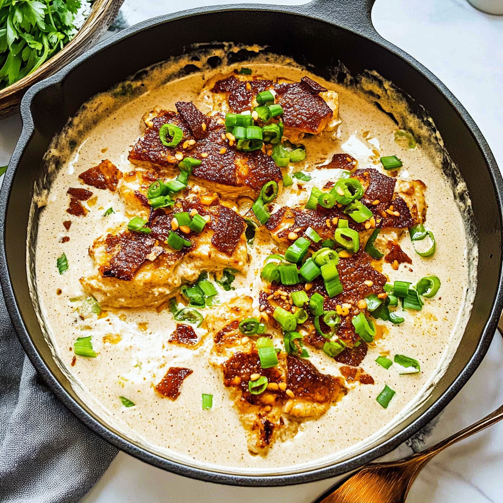 Recipe preparation for Creamy Jalapeno Popper Chicken