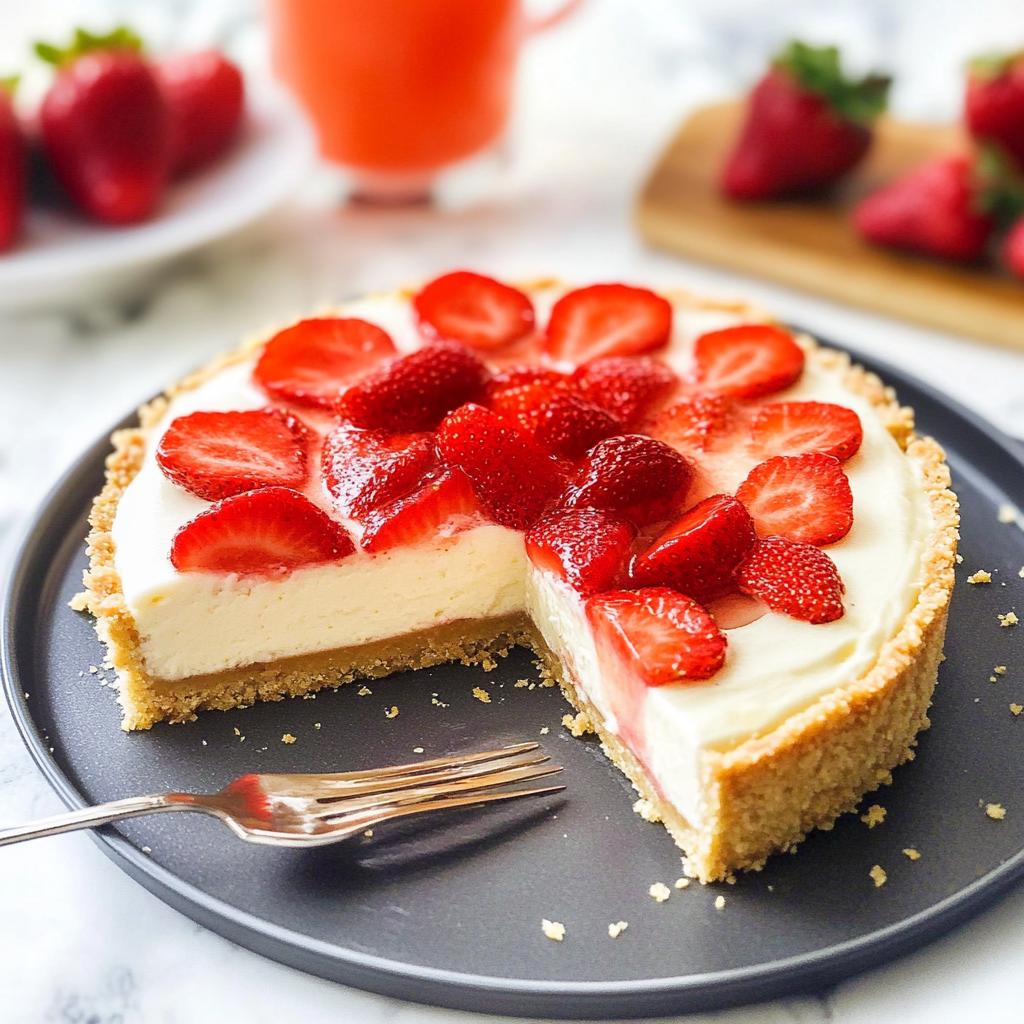Recipe preparation for Strawberry Champagne Tart