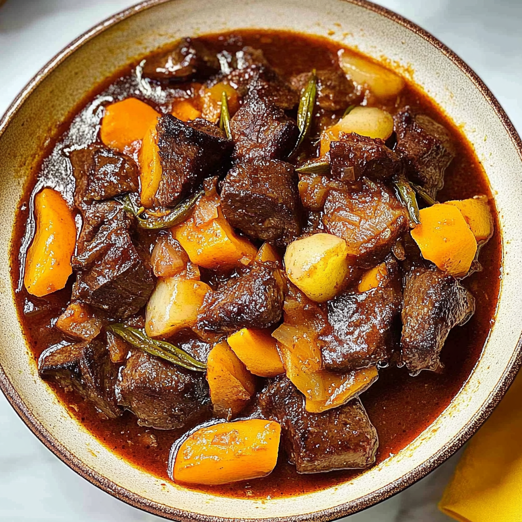 Recipe preparation for beef mechado recipe