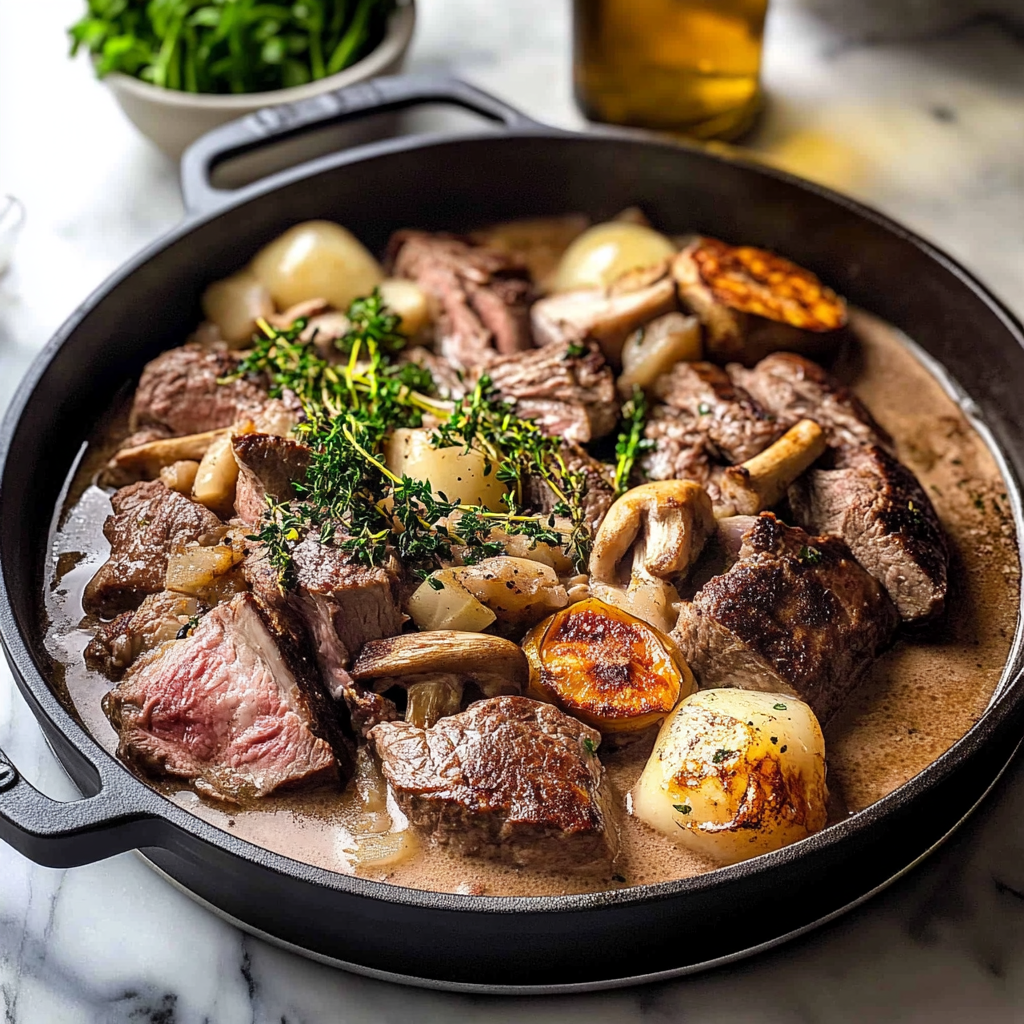 Recipe preparation for Easy Pot Roast Stroganoff