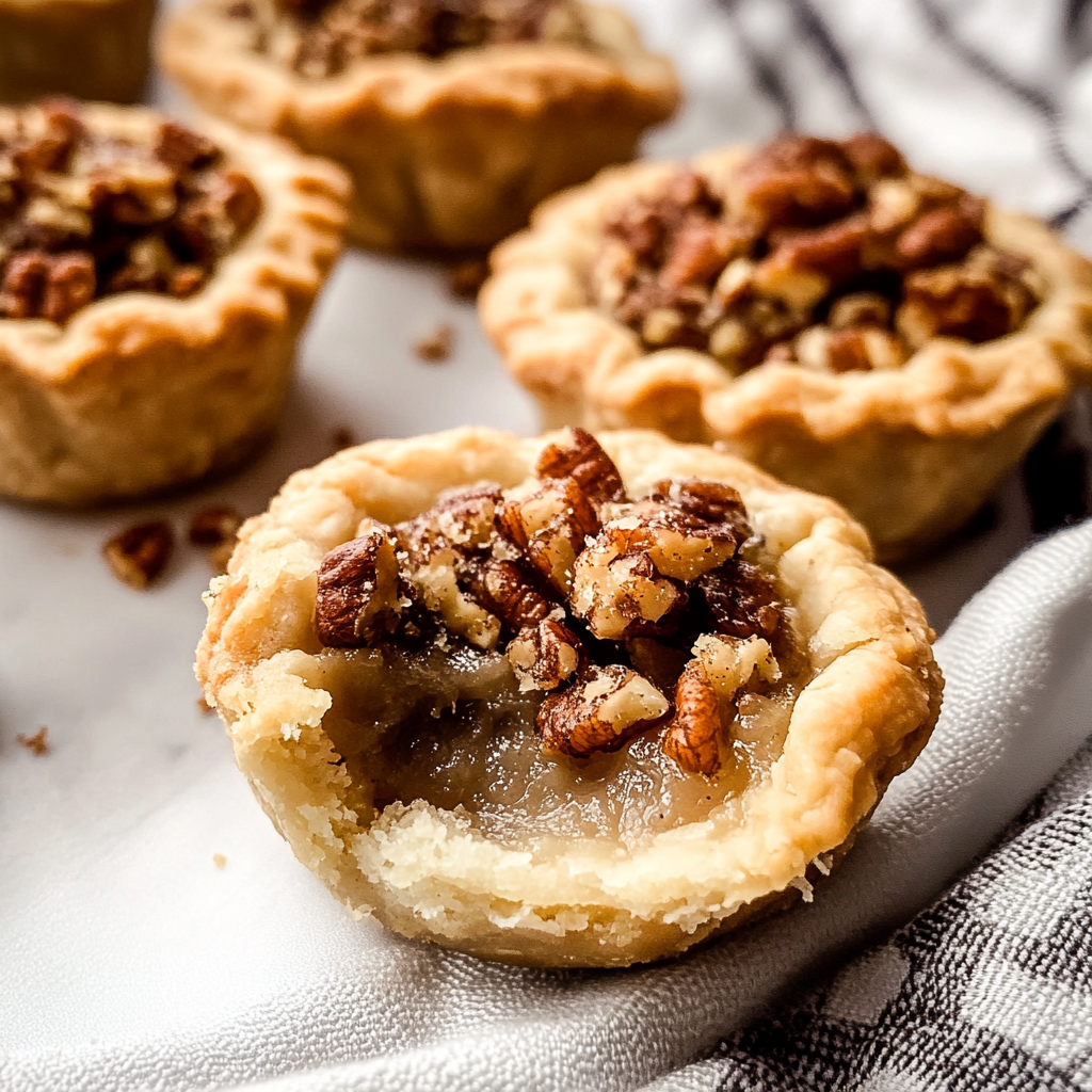 Recipe preparation for Mini Pecan Tarts for Holiday Treats