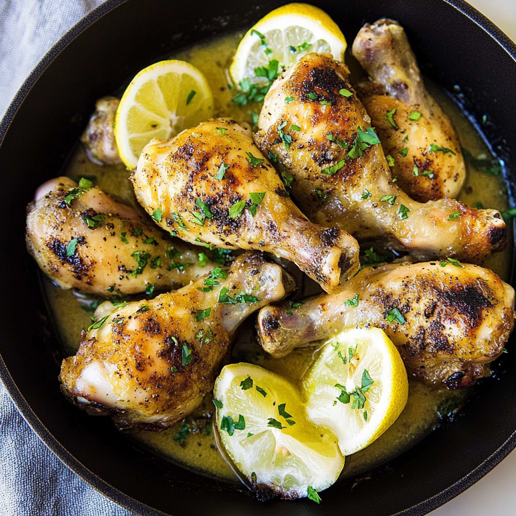 Recipe preparation for Lemon Butter Chicken Drumsticks