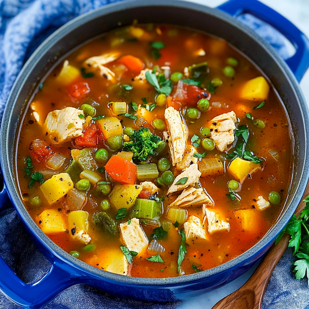 Recipe preparation for Chicken & Lentil Vegetable Soup