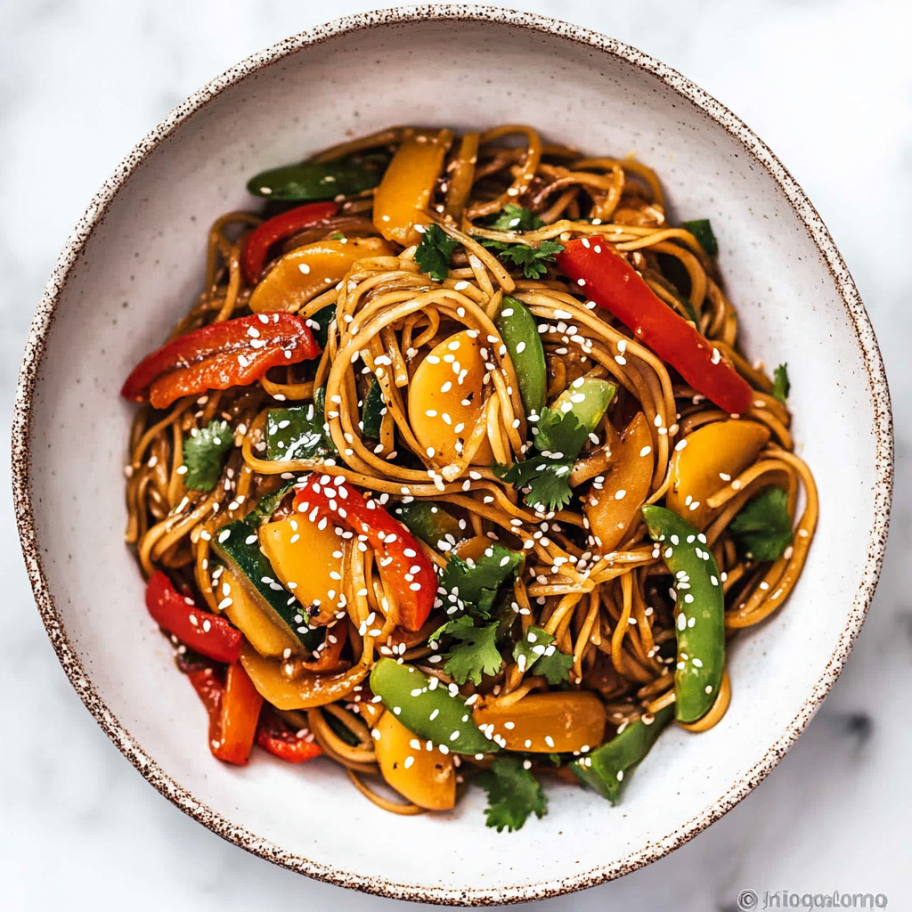 Recipe preparation for Ginger Soy Chicken & Veggie Noodle Toss