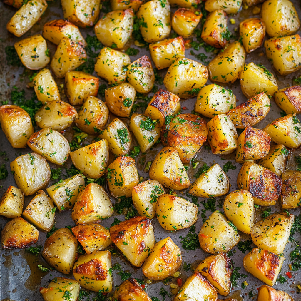 Recipe preparation for lemon roasted potatoes