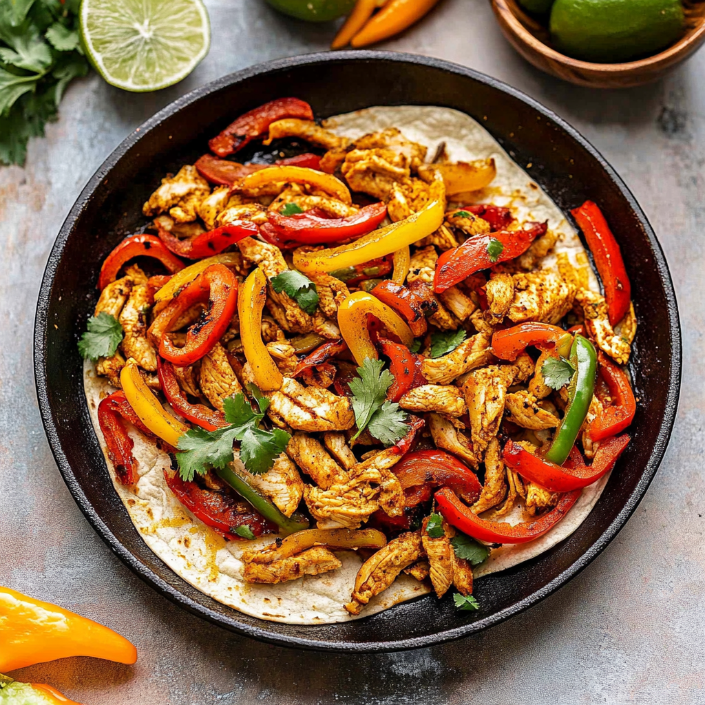 Recipe preparation for skillet chicken fajitas
