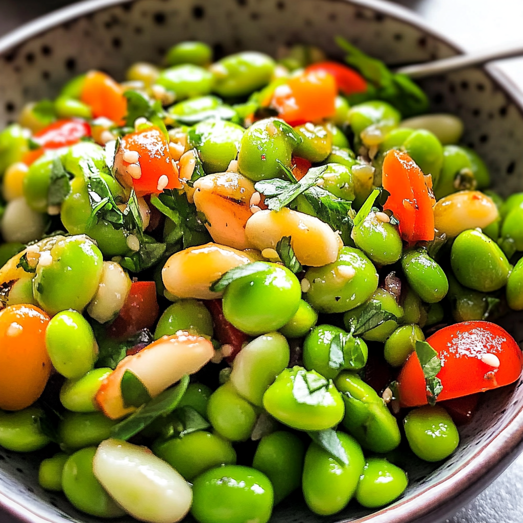 Recipe preparation for edamame salad