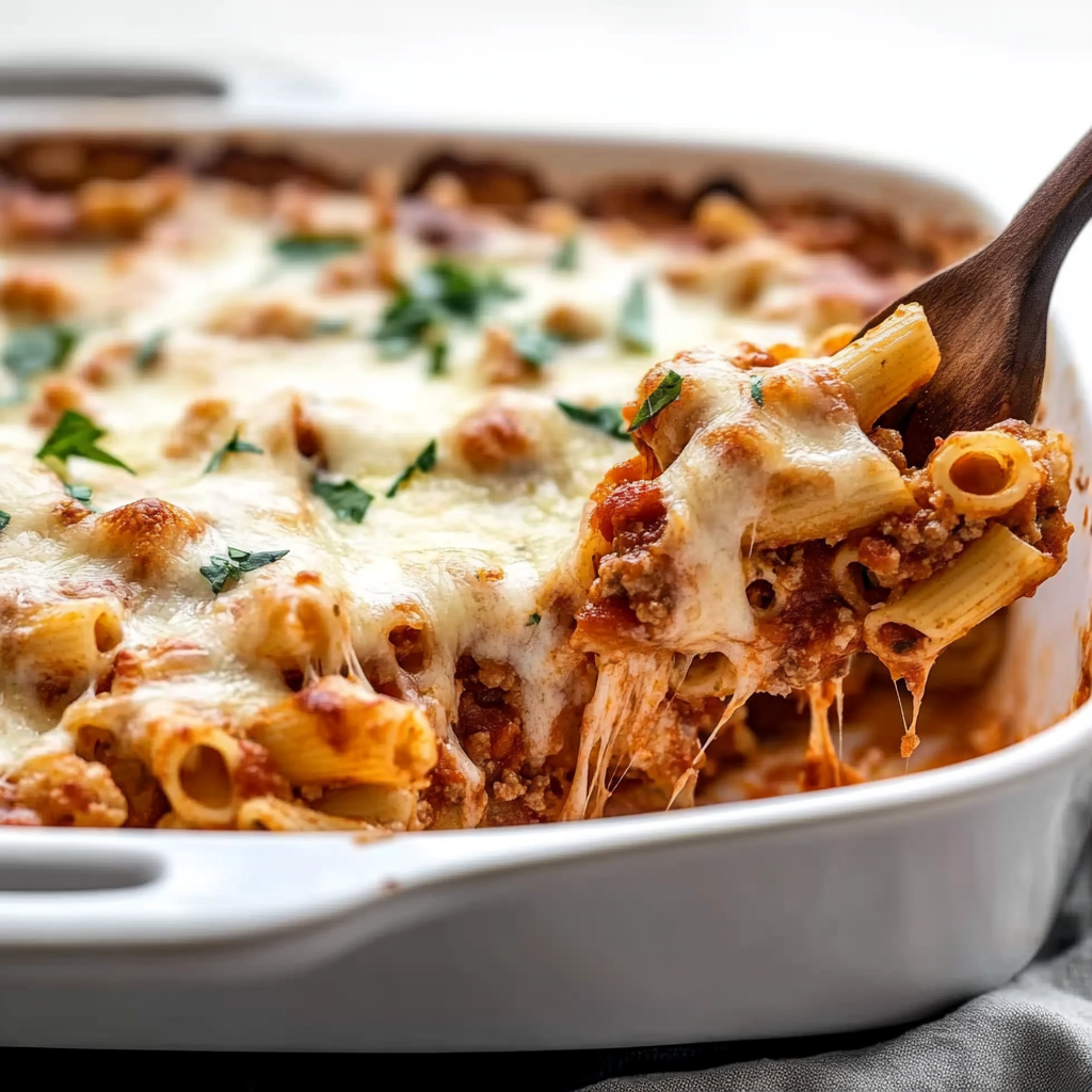Recipe preparation for Easy Cheesy Baked Ziti