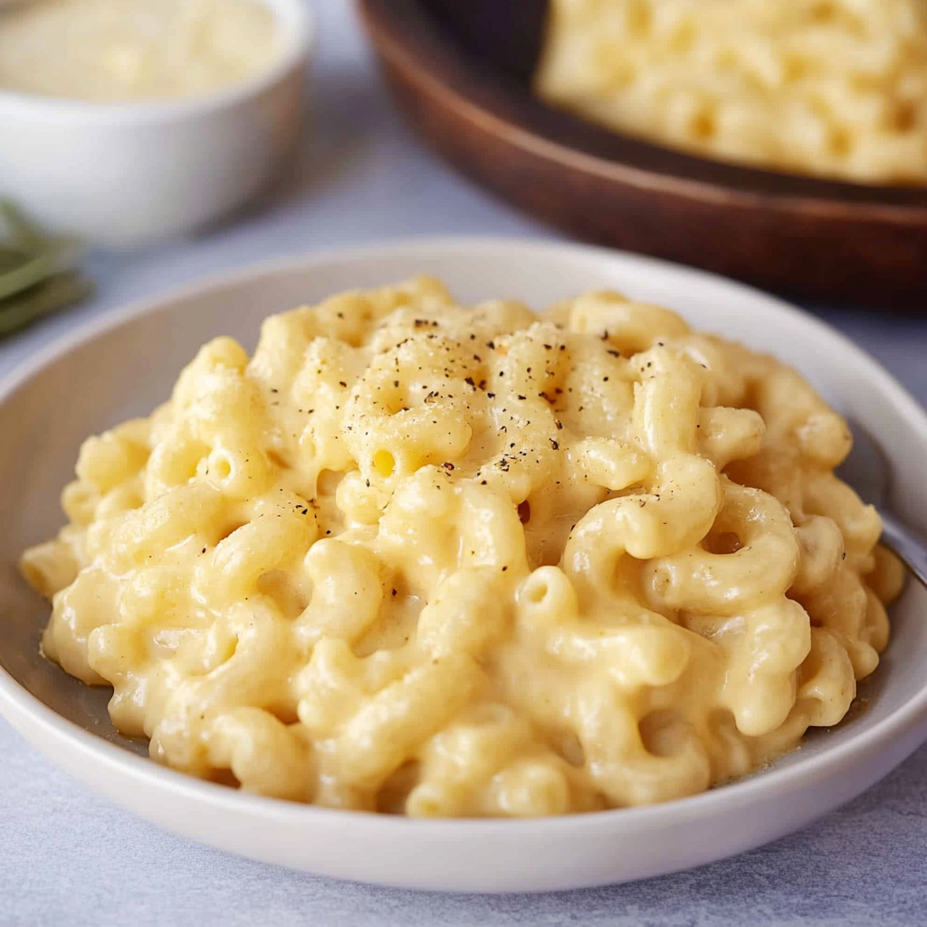 Recipe preparation for Creamy Slow Cooker Mac and Cheese
