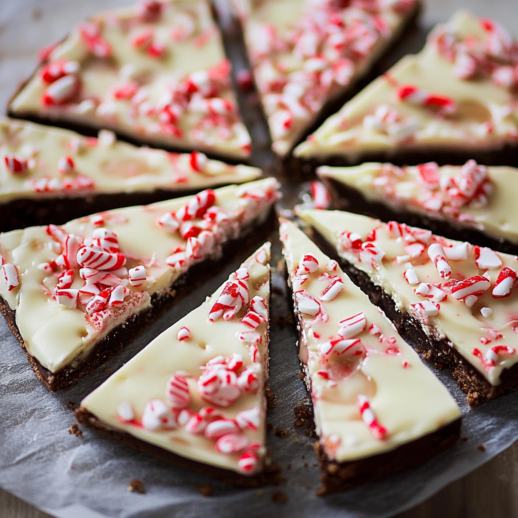 Recipe preparation for Festive Peppermint Bark Dessert