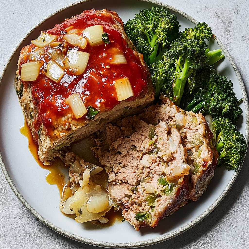 Recipe preparation for Roasted Garlic & Herb Turkey Meatloaf